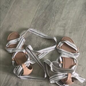 Old Navy Striped White and Tan Sandals